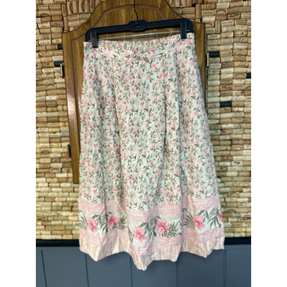 VTG 90s Cape Cod Women’s 2 Piece Set Skirt & Blouse Pink Floral Cottage Sz M - Picture 6 of 10